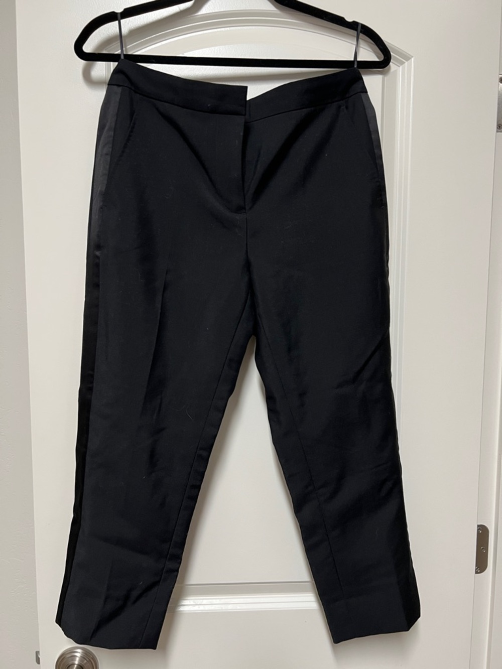 Burberry Black Straight-Leg Cropped Dress Pants
